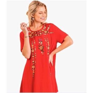 Umgee Boho Embroidered Peasant Dress